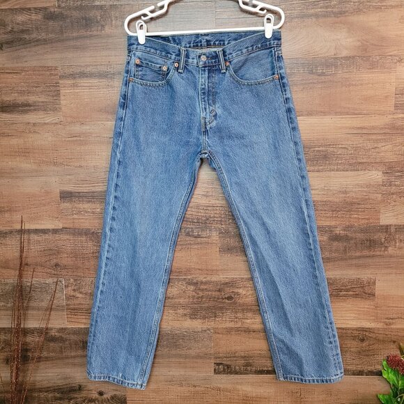 Levi's Jeans Mens Size 32x30 Straight Leg 505 Medium Wash Cotton Denim Western